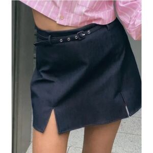 Zara Navy Blue Belted Skort